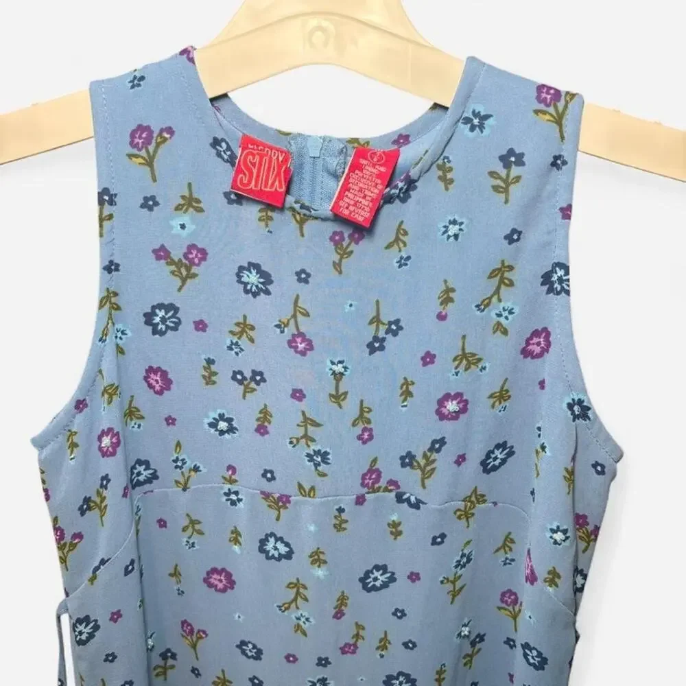 CHERRY STIX Girls Sundress 7/8 Floral Sleeveless Blue Multicolor